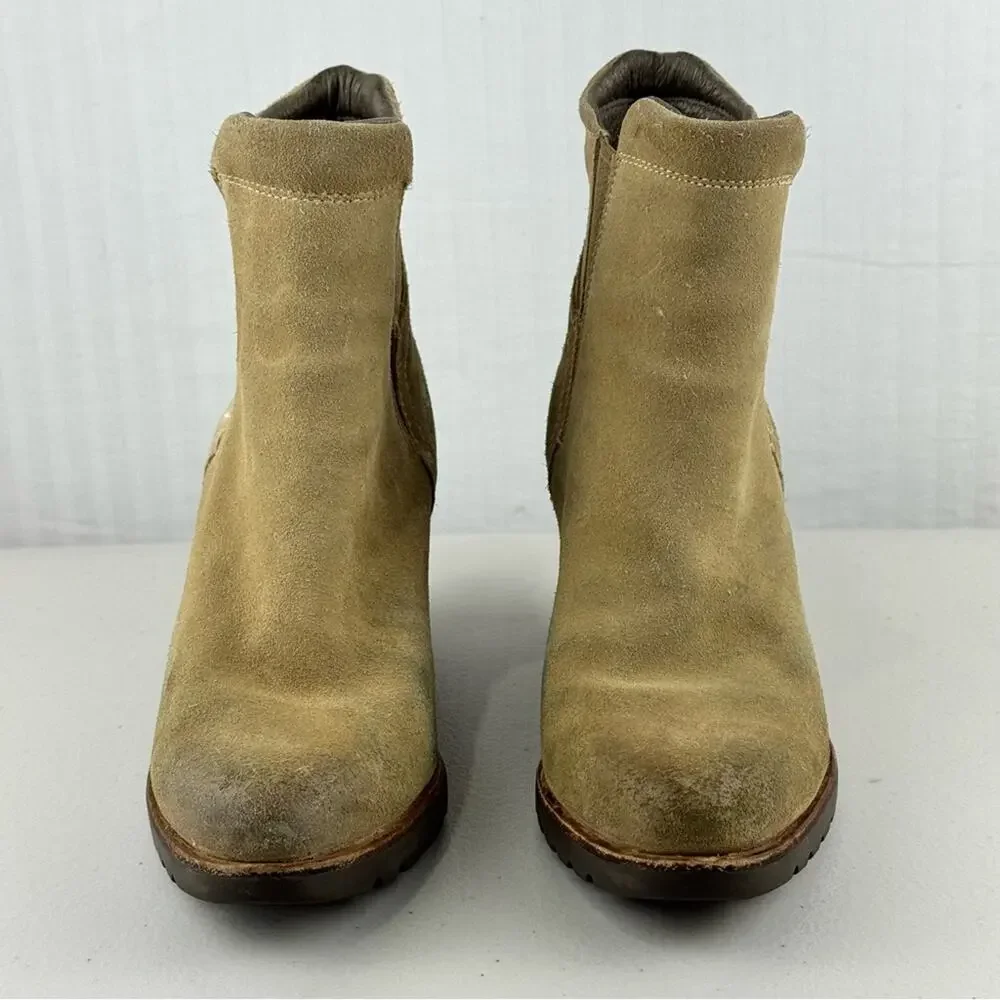 Sorel After Hours Chelsea Boot Tan Suede Wedge Ankle Boots Women’s Size 7 EUR 38